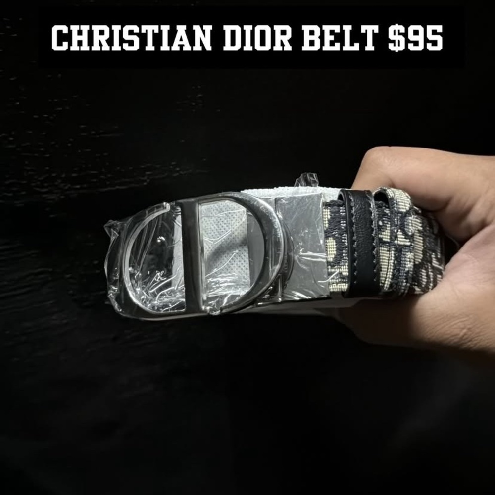 Dior Black and Gray Men's Belt